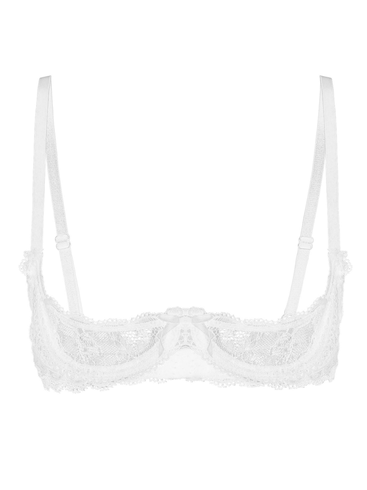 Aislor Women's Sheer Lace 1/4 Cup Underwired Shelf Bra Balconette ...
