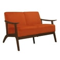 thumbnail image 4 of Lexicon Carlson Velvet 2-Piece Upholstered Sofa Set in Orange, 4 of 12