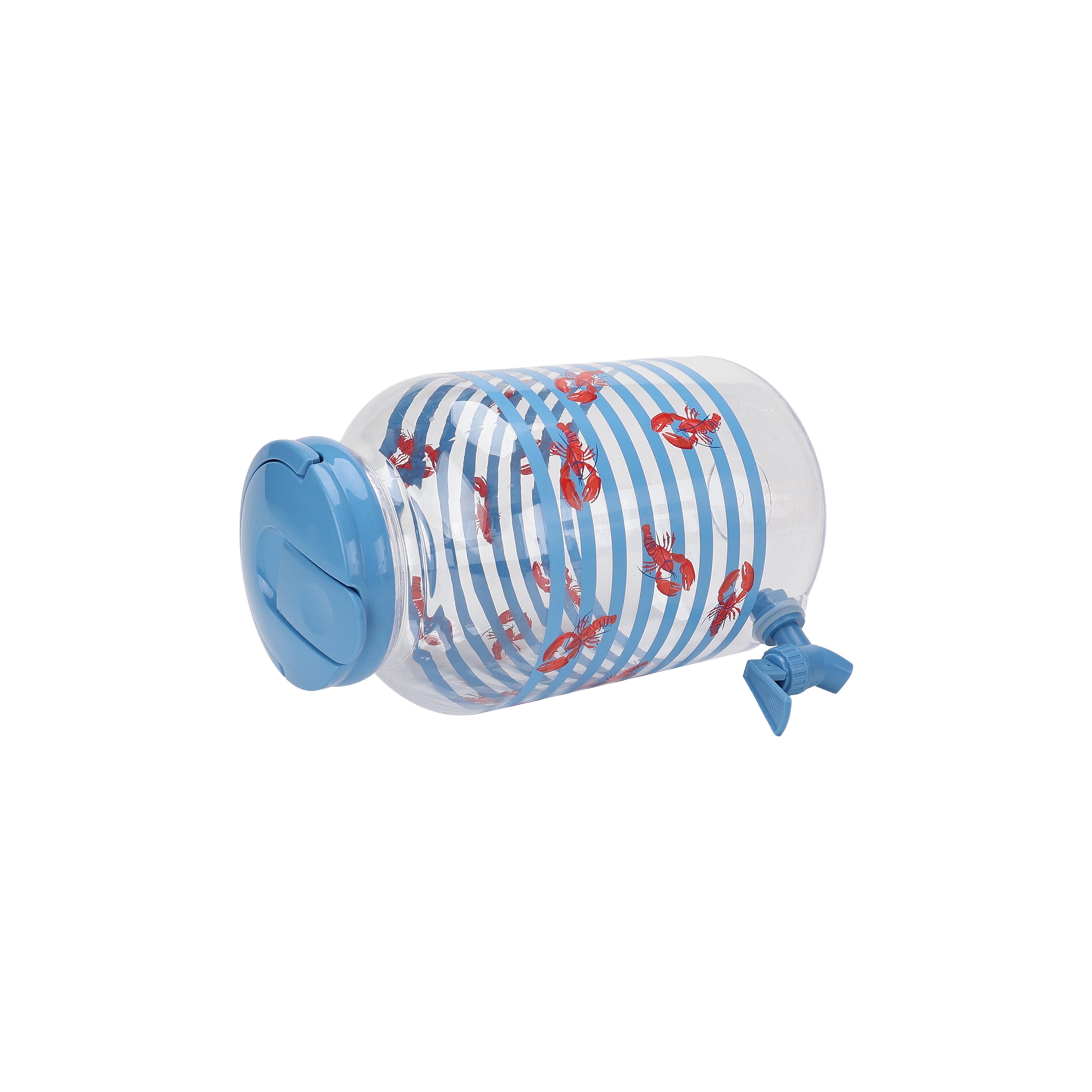 Mainstays Acrylic 1.2 Gallon Leak Proof Beverage Dispenser, Lobster Pattern