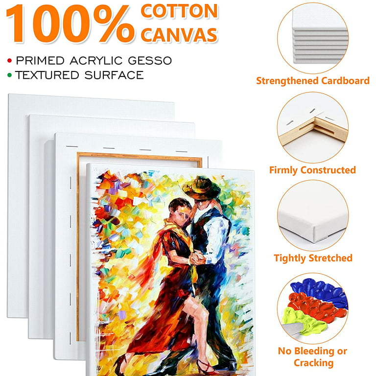 7 Sets Stretched Canvas 11x14 100% Cotton Artist Canvas Boards