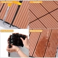thumbnail image 6 of Wood Plastic Composite Deck Tiles Set of 20, Sustainable Composite Decking Resist Rust, Water, Weather, Easy to DIY & Maintain, Ideal for Patios, Balconies, Rooftops, Mahogany Colour, 6 of 7
