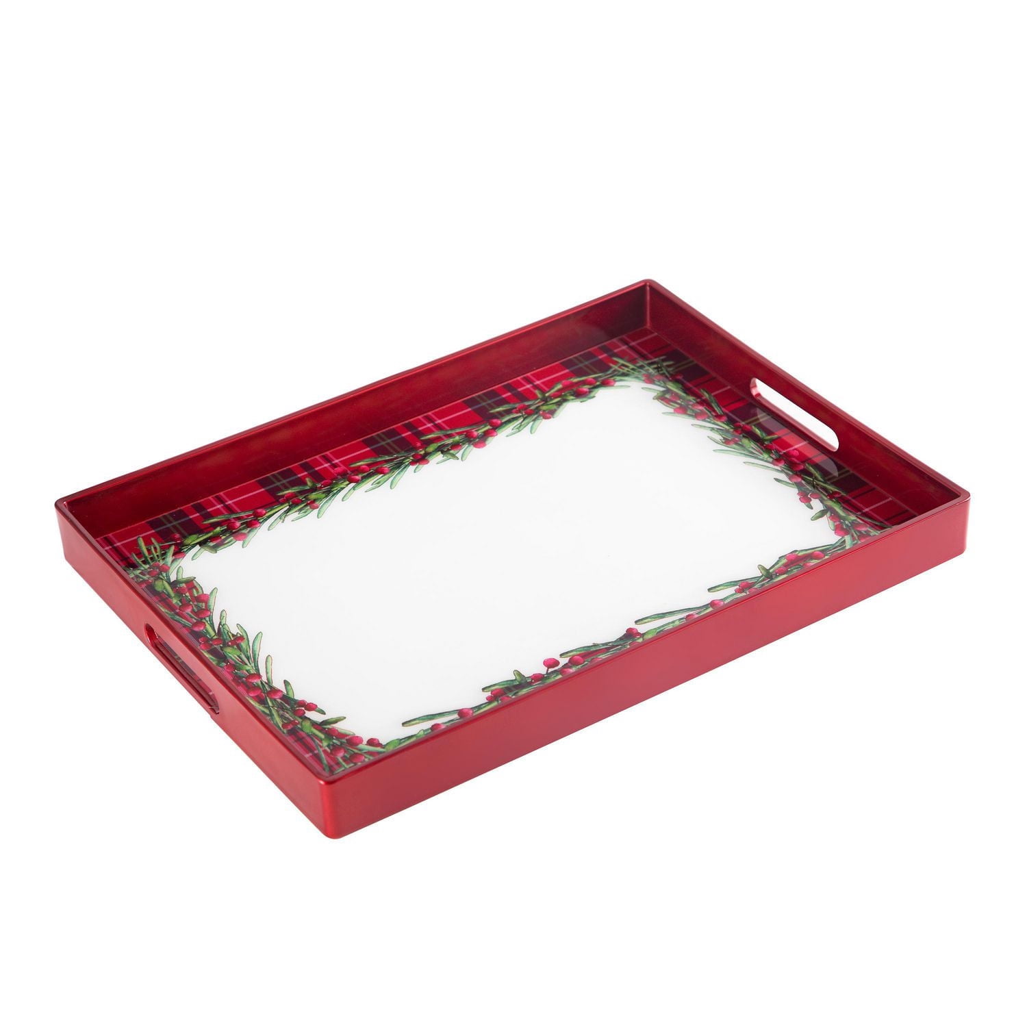 Tray Plateau Holiday Time de couleur rouge
