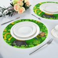 thumbnail image 6 of Coolnut St. Patrick's Day Treasures Round Placemats Set of 4 Polyester Table Mat Easy to Clean Heat Resistant Wipeable Placemats for Dining Table,St. Patrick's Day Home Decor, 6 of 7