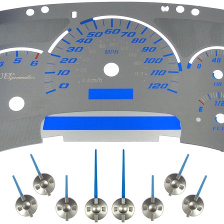 Dorman 10-0106B Instrument Cluster Upgrade Kit - Stainless Steel With Transmission Temperature for Specific Models Fits select: 2003-2006 CHEVROLET SILVERADO, 2003-2005 GMC NEW SIERRA