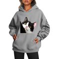 thumbnail image 1 of WEAIXIMIUNG Sweat à Capuche pour Femmes, Imprimé Chat et Chien, Décontracté, avec Cordon de Serrage, 1 of 5