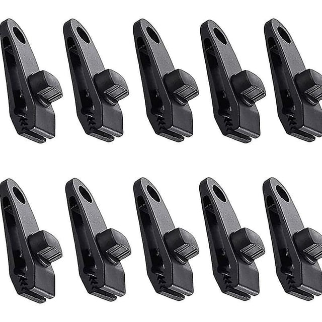Clips para Lona 10 Piezas Clips para Tienda Toldos Abrazadera Clip Toldos para Camping Abrazadera para Dosel Clips para Lona Toldos para Actividades al Aire Libre Negro