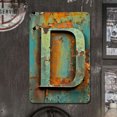 thumbnail image 2 of Placa Metal Vintage Letra D Pintura Hierro Rectangular Arte La Pared Barra 20x30cm, 2 of 9