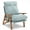 Blue-Green(Corduroy), variant on Ktaxon Mid Century Chenille Accent Chair, 5 Position Adjustable Recliner Chair, Rubber Wood Frame Lounge Chair for Living Room Bedroom Office Creamy White