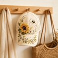 thumbnail image 5 of 3D Beaded Embroidery Baseball Cap Sunflower Bee Rhinestone Decor Adjustable Outdoor Casual Sun Hat, 5 of 6