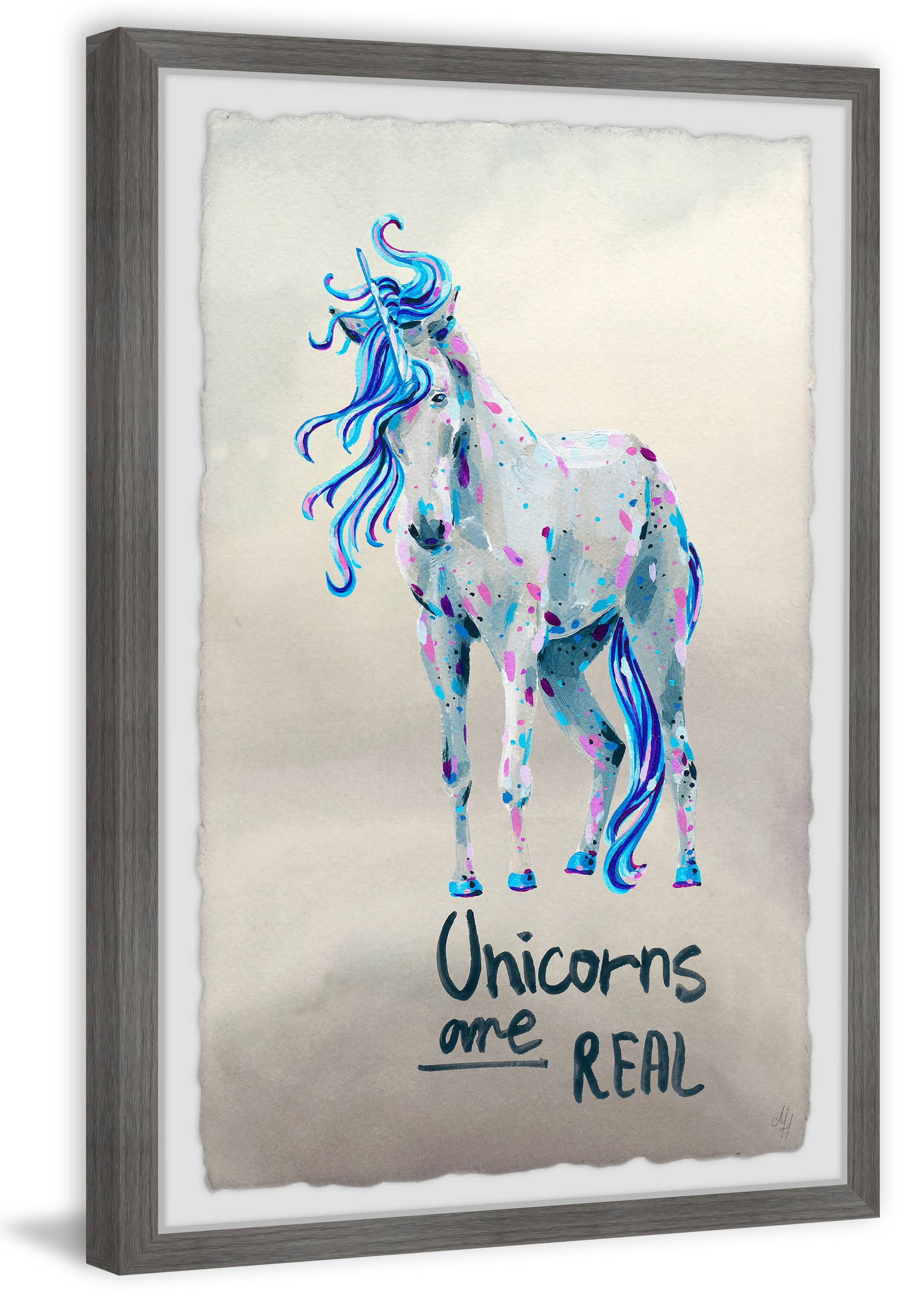 Marmont Hill Magical Unicorns Are Real Framed Wall Art