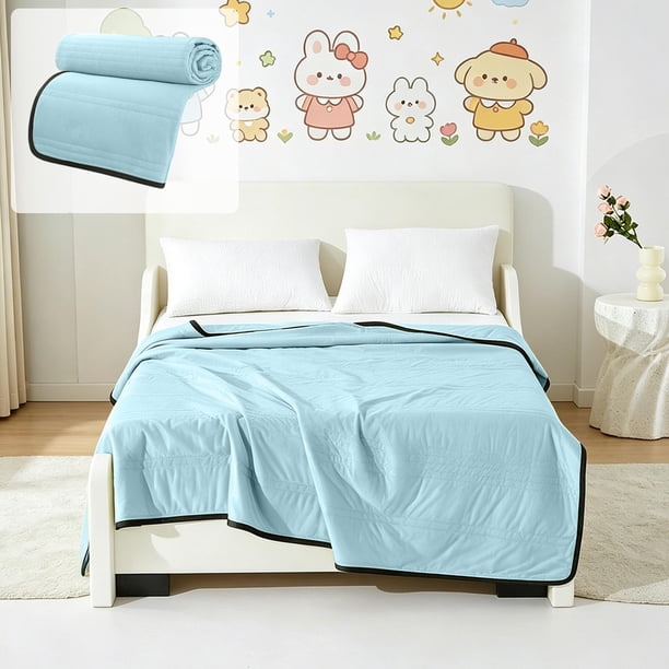 Edredón de verano de algodón lavado | Manta transpirable con aire acondicionado | Manta ligera y refrescante | Funda de cama suave y agradable para la piel para el hogar