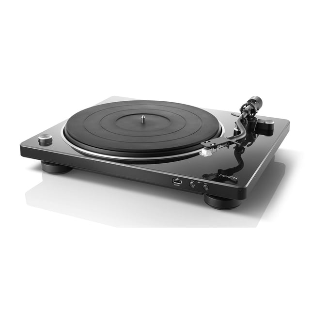 Tocadiscos analógico Denon DP-450USB con salida USB negra