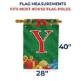 thumbnail image 7 of America Forever Monogram Christmas House Flag Letter Y 28 x 40 inch Double Sided Merry Christmas Gifts Presents Ornament Ball Winter Farmhouse Red & Green Holiday Yard Outdoor Decoration, 7 of 7