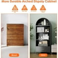 thumbnail image 3 of 73" Arched Storage Cabinet with Drawer, 2 Adjustable Metal Bookcase, Multi-Purpose Organizer for Kitchen/Pantry/Office, Assembly Required, Black, 3 of 7