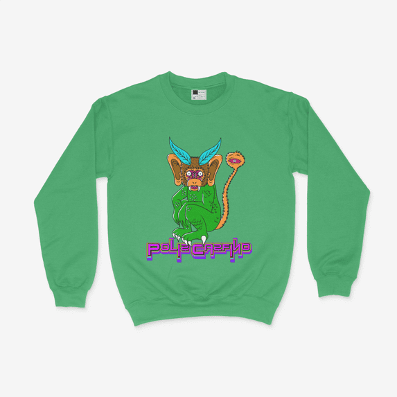 Alien Monkey Creature Polis Casfino Print Sweatshirt