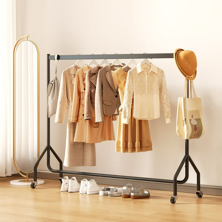 Nefoso Heavy-Duty Clothes Rack, 71x17.6x60in, 4 Wheels Nefoso Heavy-Duty Clothes Rack, 71x17.6x60in, 4 Wheels