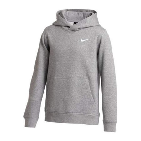 Nike Youth Fleece Pullover Hoodie (Grey, Large)