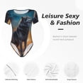 thumbnail image 4 of Balery Moonlit Night Sky Wolf Body de cuello redondo de manga corta para mujer Tops de manga corta Tops básicos-Large, 4 of 7