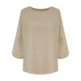 thumbnail image 3 of Women's Casual 3/4 Sleeve Tops Summer Square Neck T Shirts Ruffle Loose Fit Tunic Blouses, 3 of 5