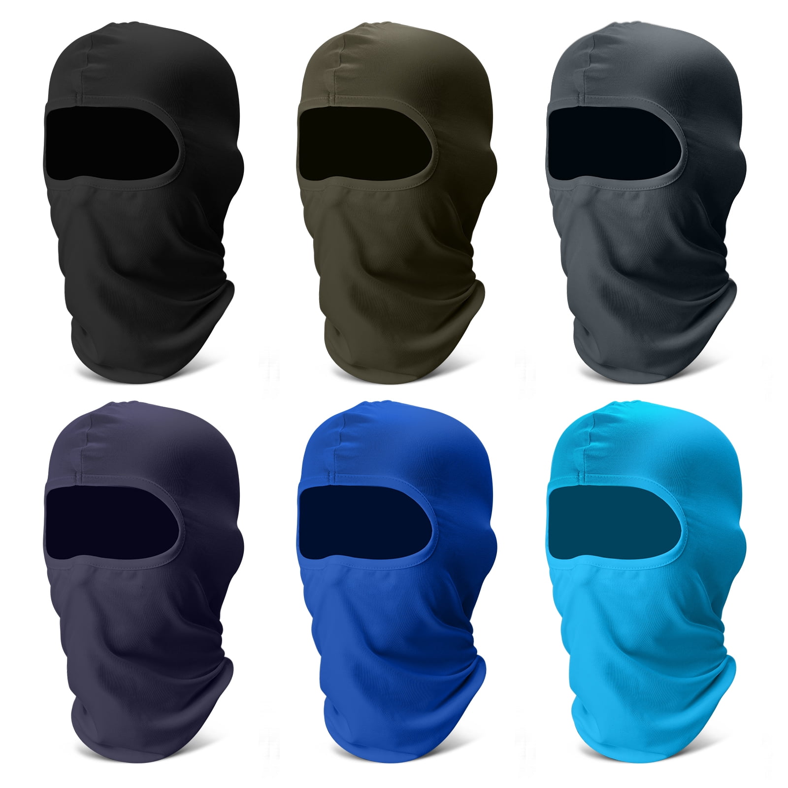 Trace Kasa 6 Pack Balaclava Full Head Ski Mask Face Mask Cooling Neck Gaiter Full Face Cover