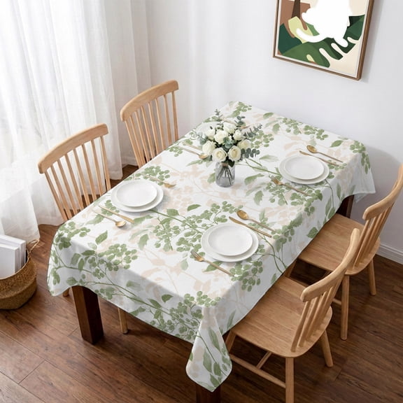 Sage Green Fruit Table Cloth Waterproof Tablecloths, Vintage Plant Nature Botanical Flower Tablecloth Dining Table Cover for Kitchen Party Tabletop Outdoor, Rectangle Tablecloth 60x84 Inch