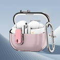 thumbnail image 2 of Dwitch Case for Galaxy Buds 3 / 3 Pro, Clear TPU Transparent Case with Secure Lock Keychain,Pink, 2 of 7