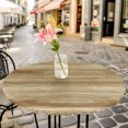 thumbnail image 6 of Light Brown Wood Grain Round Tablecloth for 36-44 Inch Tables,Fitted Table Cover with Elastic Edge,Western Farmhouse Barn Door Waterproof Outdoor Table Cloth Protector for Patio Garden Dinner Picnic, 6 of 9