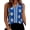 Blue, variant on Women's Tank Tops Boho Floral Printed Blouses Casual Lightweight Chiffon V Neck Sleeveless Shirts