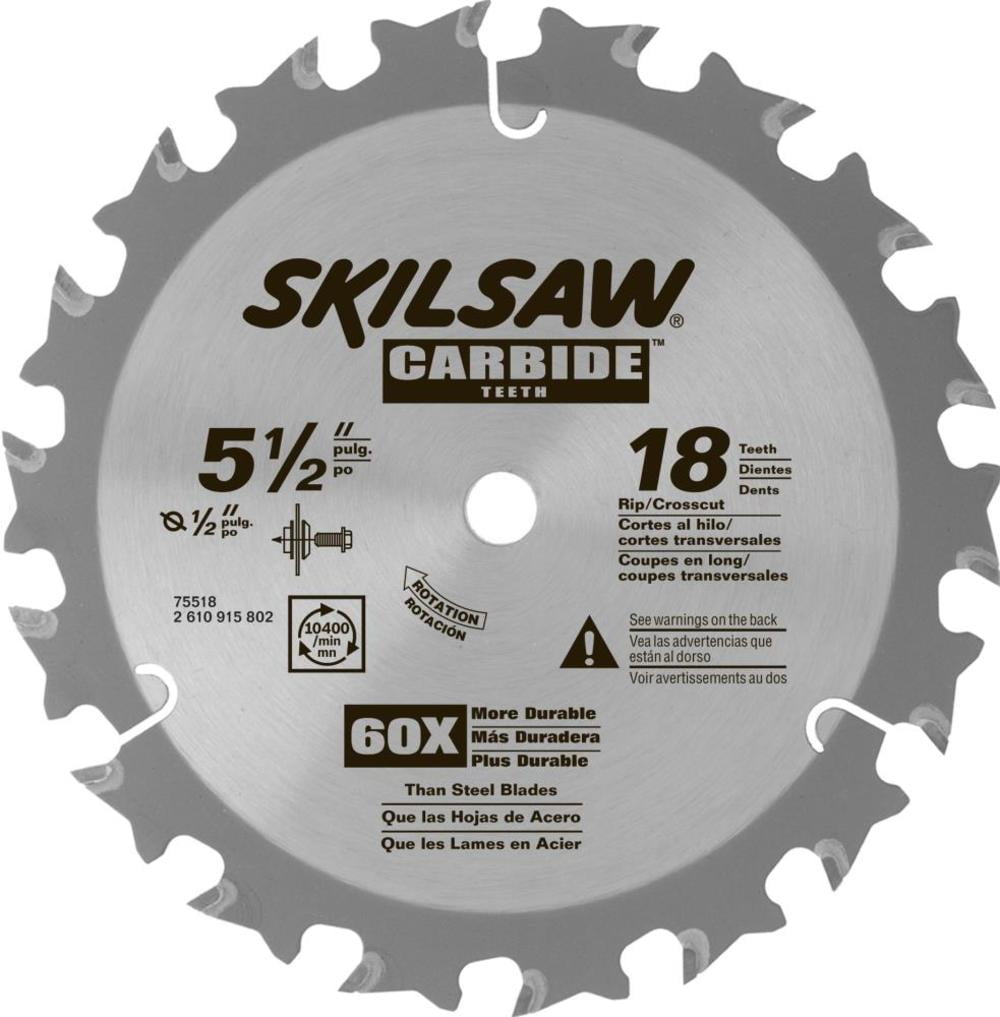 Skil 5 1 2 In 18 Tooth Carbide Circular Saw Blade Walmart Com