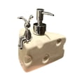 thumbnail image 1 of DOLITY Manual Soap Dispenser Soap Container Ceramic Modern Bathroom Hand Pump Dispenser beige, 1 of 9