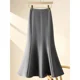 thumbnail image 4 of Elegante vestido de cintura alta y longitud media para mujer, otoño/invierno 2024, nuevo estilo, falda de cola de pez adelgazante, de moda, 4 of 5