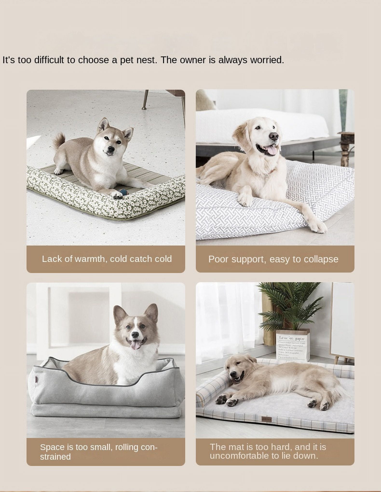 Autumn and Winter Dog Thousand Birds Check Large Dog Golden Retriever Big Deep Sleep Cat Kennel Pet Kennel
