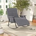 thumbnail image 5 of VECELO Rocking Chair Adjustable Backrest & Footrest, Nursery Recliner Chair with Double Side Pocket for Living Room/Bedroom, Gray, 5 of 9