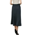 thumbnail image 3 of INSPIRE CHIC Work Skirt for Women's Dressy Casual High Waist A-Line Midi Skirts XS Dark Blue, 3 of 6