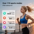 thumbnail image 5 of LUOMATE Smart Watch for Women Men, 1.91" Touchscreen Fitness Tracker with Bluetooth Calling, 100+ Sport Modes, IP68 Waterproof Pedometer, Message Notifications Compatible with Android iPhone (Purple), 5 of 9
