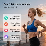 Blackview 1.91-inch Womens Smartwatch with Answer/Make Calls/100+ Sports Modes/Message Reminder/Waterproof,fits for Android Iphone Devices,Purple