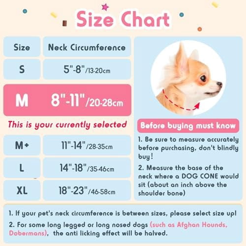 Inflatable Dog Pillow Cone Collar After Surgery, Donut Soft Neck Cone for Pug Dachshund Medium Dogs, etc, Recovery E Collar to Stop Licking Pink