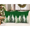 thumbnail image 3 of Green White Christmas Tree Pillow Covers 18x18 Inch Set of 2 Snow Winter Holiday Xmas Farmhouse Decoration Throw Pillow Cases for Sofa Couch, 3 of 6
