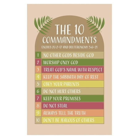10 Commandments For Kids Bible Posters For Kids For Christian Classroom Decor Sunday School Posters For Church Nursery Decor & Sunday School Decorations For Classroom