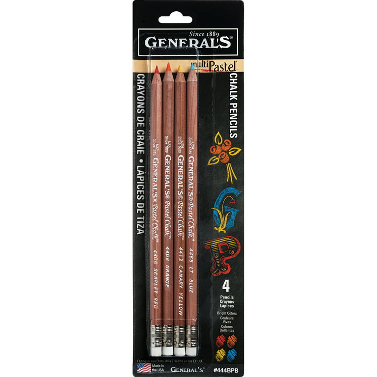 General Pencil Multi-Pastel Chalk Pencil Set, Bright Colors