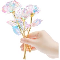 Bbiamsleep 18 Pcs Galaxy Rose Colorful Rainbow Artificial Flowers Crystal Flower Best Gifts for Mother's Day Thanksgiving Valentine's Day Girl's Birthday Party