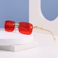 thumbnail image 2 of Gafas de sol sin montura con personalidad decorativa de guepardo, gafas de color para hombres y mujeres, gafas de sol retro de metal con cabeza de leopardo, 2 of 5