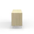 thumbnail image 6 of Atlas 78" x 28" Highboy Modern TV Stand Cabinet And Sideboard - White Oak Frame, White Oak Door/Drawers, White Base, 6 of 8