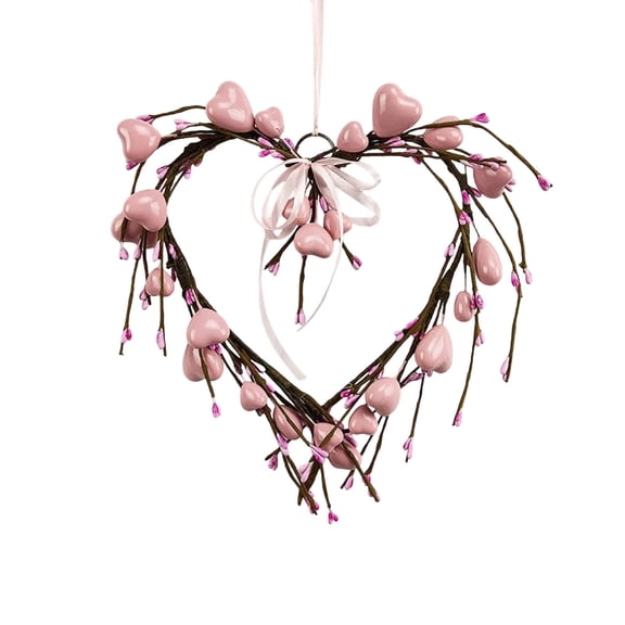 Pink Valentines Day Decorative Wreath Heart Shaped For Door Wall Hanging And Window Decoration Gift Ornament For Holiday Festivities