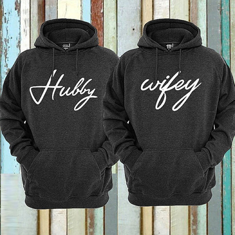 Eyiiye 2017 Cute King And Queen Hoodies Hubby Ands Wifey Pullovers Valentine New Multi Colors Matching Cute Love Couples Crown Print Other