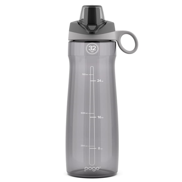 Pogo Botella de Agua con Tapa deslizable, de plástico sin BPA, 532.32 ml, Gris