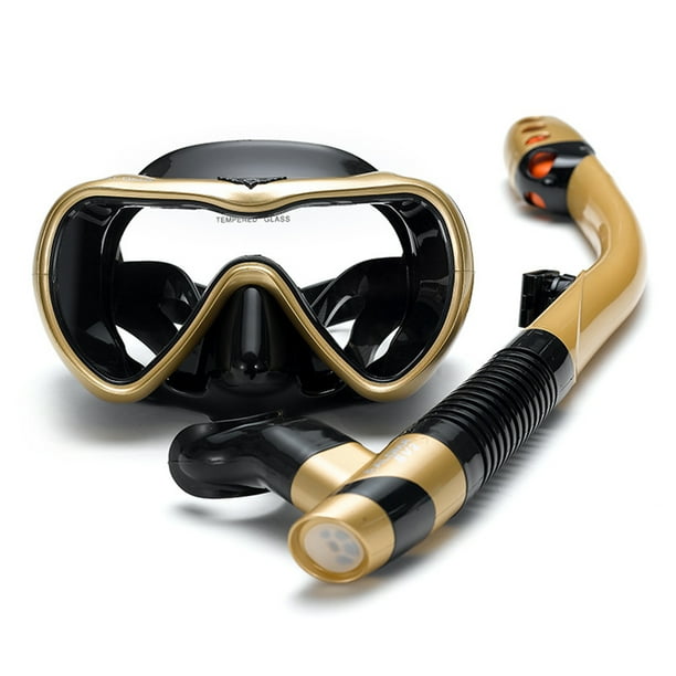 Tubo de snorkel Juego de esnórquel a prueba de fugas Gafas de esnórquel para natación antivaho Gafas con tubo de esnórquel seco para respirar fácil para esnórquel Natación Buceo