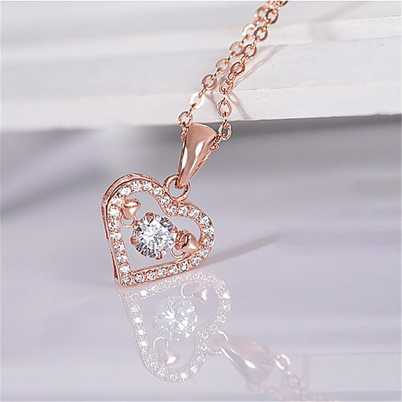 TechWave Smart Heart Dance Necklace Sports Necklace Valentine's Day Y Shaped Necklace Custom Necklaces with Pictures Chain for Women Couple Heart Necklace Necklace 3 Strand Pearl Necklace Chains for