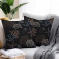thumbnail image 3 of Outdoor Pillow Cover Ocean Coral Set of 2 Waterproof Throw Pillowcases Starfish Jellyfish Black Decorative Patio Furniture Pillows for Couch Garden Indoor & Outdoor Use, 3 of 9