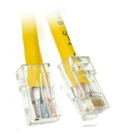 ACL 100 Feet Cat5e RJ45 Bootless Ethernet Patch Cable, Yellow, 1 Pack